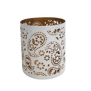 Candelabro de estilo moderno votivo de hierro verde de diseño de lujo de forma redonda con lavado de cobre decorativo para el hogar - Product Image 5