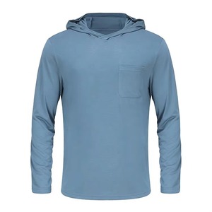 Camisa con Capucha de Manga Larga para Hombre, Color Sólido, con Bolsillo en el Pecho, Corte Regular, para Todas las Temporadas - Product Image 1