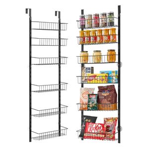 Regolabile a 6 livelli sopra la porta organizzatore dispensa appendiabiti per cucina - Product Image 1