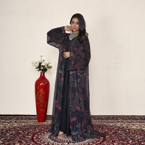 Abaya Premium con Lentejuelas y Capa Transparente, Silueta Elegante en Línea A, Modesta, para Oración, Eid, Fiestas y Eventos Nocturnos - Product Image 2