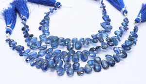 Perles de kyanite bleue naturelle facettées en forme de poire, perles de kyanite bleue en forme de poire, perles de kyanite pour la création de bijoux - Product Image 5