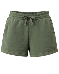 Custom Olive Green Women Sweat Shorts Cotton Fleece Elastic Waist <b>Drawstring</b> Gym Casual Summer Shorts OEM Manufacturer Supplier - Product Image 1