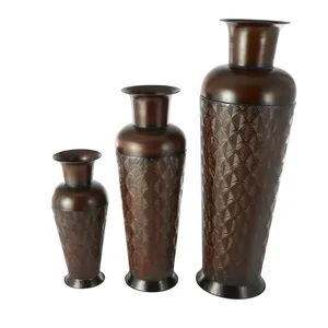 High End Artistic Decorative Iron Flower <b>Vase</b> Coastal Design Eco-Friendly Tabletop Christmas Designer Collection Worldwide - Product Image 5