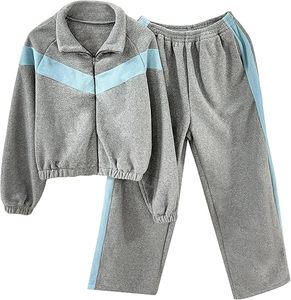 Ensemble de survêtement pour femme en molleton 100% coton, avec logo personnalisé imprimé, comprenant un sweat à capuche court d'extérieur et un pantalon de survêtement, à demi-zip et col montant, style sportswear - Product Image 2
