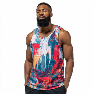 100% Polyester Winter Sublimation Front Printed Singlet Tops Men Sportswear Football Sleeveless Tank Tops Workout Vest Quick Dry - Product Image 2