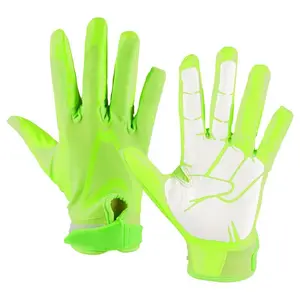 新款上市绿色美式足球手套训练服定制皮手套全指运动手套