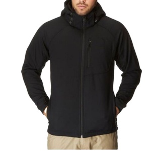 Chaqueta Softshell Negra para Hombre con Capucha, Bolsillos con Cremallera, Impermeable, Cortavientos, Transpirable, para Invierno y Actividades al Aire Libre, Corte Ajustado - Product Image 1