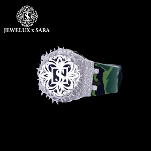 Reloj de Lujo de Primera Calidad con Correa de Goma Color Militar Mossinate y Diamantes, para Deportes al Aire Libre, Viajes y Uso Diario, Disponible en Oferta - Product Image 1