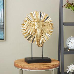Escultura Decorativa de Elefante de Metal para la Entrada del Vestíbulo de Hotel, Mesa de Consola y Colección de Decoración Premium para el Hogar - Product Image 4