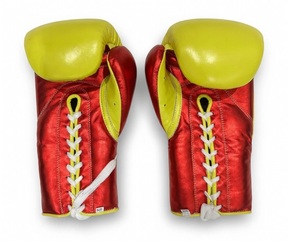 Canelo No Boxing No Life Yellow Red Real Cowhide Leather Lightweight Boxing <b>Gloves</b> Mexican Style Lace-Up Breathable Adult - Product Image 3