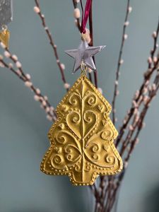 Horse Golden Brass <b>Unicorn</b> Christmas <b>Ornament</b> Vintage Handcrafted Animal Decor - Product Image 3