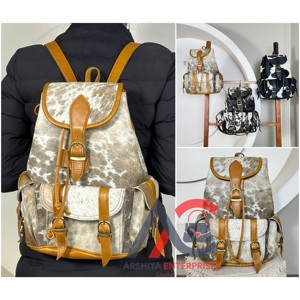 ODM OEM New Arrival 2026 High Quality Cowhide <b>Leather</b> Drawstring <b>Backpacks</b> for <b>Men</b> and Women's Rucksack Travel Weekender Daypack - Product Image 1