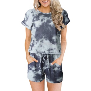 Summer Women New High-waisted <b>Tight</b> Package Hip Shorts Casual Sports Outfit T-Shirt Short Pants Suit 2 Pieces Set - Product Image 1