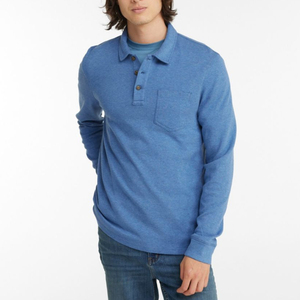 Polo de golf de manga larga para hombre con tejido que absorbe la humedad y protección UV para mayor comodidad en el campo. - Product Image 5