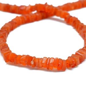 High Quality 5-5.5 mm Carnelian Smooth <b>Heishi</b> Square Gemstone Beads - Product Image 1