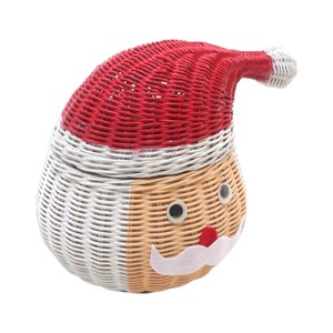 Handwoven Best Quality Rattan Santa Claus Basket <b>Christmas</b> Gift Storage <b>Boxes</b> Vintage Style Best Choice for <b>Christmas</b> Gift Decor - Product Image 3