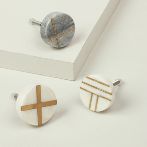 Vente flash - Boutons et poignées de tiroir en marbre faits à la main, design luxueux et écologique, pour meubles de chambre et de cuisine - Product Image 1