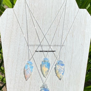 สร้อยคอจี้คริสตัลควอตซ์หินธรรมชาติรูปทรงลูกบาศก์ดวงจันทร์รูปดาวที่ชัดเจนพร้อมการรักษาเครื่องประดับแฟชั่นหัวลูกศรอัญมณี - Product Image 2