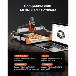 Máquina CNC de 3 Ejes con Husillo de 500W, Rieles Lineales Dobles y Tornillo de Bolas, 15.75 x 15.75 x, para Grabado y Fresado de Madera - Product Image 5