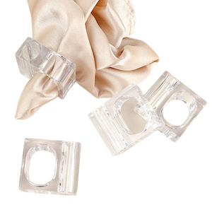 Accessoires de cuisine : Anneau de serviette en acrylique coloré pour la meilleure vaisselle, support de serviette pour la décoration de table à manger, design hôtelier - Product Image 5