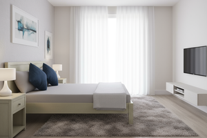 Cama de Plataforma Completa de Madera de Pino de Nueva Zelanda, Modelo CA04PG Casara, Fabricada en Ho Chi Minh City, P.D.T., Diseño Moderno, Fácil de Armar, Color Gris - Product Image 2