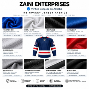 เสื้อฮอกกี้น้ำแข็งโพลีเอสเตอร์พรีเมียม 220 GSM สีเบจ ดีไซน์แผงสีดำ ปักชื่อและหมายเลขแบบกำหนดเอง แขนสั้น - Product Image 2