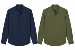 เสื้อเชิ้ตผู้ชายพรีเมียม 140 GSM คอจีน แบบเป็นทางการ |   เสื้อเชิ้ตแขนยาวผ้าฝ้ายแท้ 100% ย้อมเส้นด้ายทั้งตัว ระบายอากาศได้ดี ผลิตตามแบบ ODM - Product Image 2