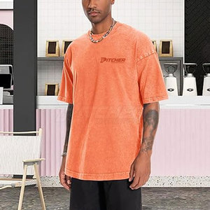 T-shirt classique pour homme en tissu délavé, respirant, léger, confortable, style streetwear quotidien - Product Image 4