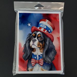 Cavalier Spaniel patriotique américain lunatique A7 taille 5x7 cartes vierges Pack 8 avec enveloppes pour salutations - Product Image 3