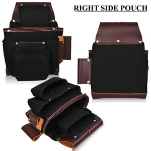 Cinturón de Herramientas de Cuero Genuino de Calidad Personalizado al por Mayor para Carpintero, Mantenimiento y Electricista con Bolsa de Cintura y Tirantes - Product Image 4