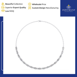 Collar con colgante de diamante cultivado en laboratorio de plata de ley 925 con garantía de calidad del 100% para mujeres, de un proveedor indio certificado por IGI. - Product Image 4