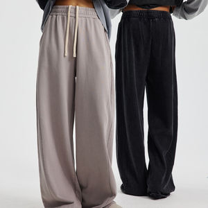 ผู้ผลิตกางเกงวอร์มแบบสั่งทำพิเศษ เนื้อผ้าฟลีซระบายอากาศดี ซับในสองชั้น ทรงหลวมแบบซ้อนทับ คุณภาพสูง ขนาดใหญ่พิเศษ เอวยางยืด สำหรับผู้ชาย - Product Image 1