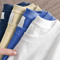 Kaos Polos Premium Lengan Pendek Unisex Katun 100% Tebal Bernapas, Gaya Minimalis, Hadiah Hari Ayah Musim Panas