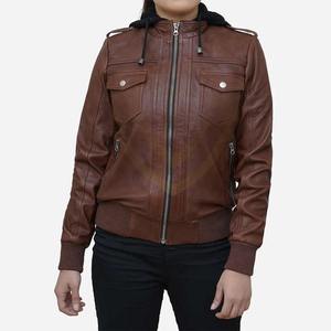 แจ็คเก็ตหนังผู้หญิงดีไซน์ทันสมัยปี 2026 คอลเลคชั่นล่าสุด สีพื้น - Product Image 6