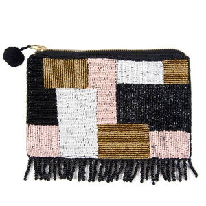 Pochette à monnaie artisanale multicolore en perles de rocaille avec motif patte élégant – Nouvelle collection pour femmes et jeunes filles par AFZA ENTERPRISES - Product Image 3