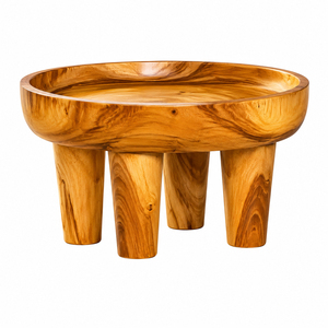 Curved Edge Organic <b>Solid</b> Indonesian Suar <b>Wood</b> Coffee Table Honey Finish Modern Premium Thick Living Room Home Furniture - Product Image 1