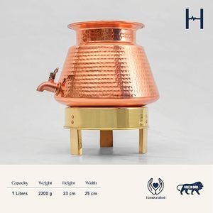 Distributeur d'eau en cuivre avec base en laiton finition martelée pour usage domestique - Product Image 5