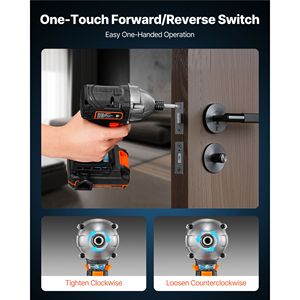 Kit de Atornillador de Impacto Inalámbrico de 20 V con Motor sin Escobillas, 1/4 Pulgadas, 2800 RPM Velocidad Máxima, Incluye Cargador de Batería - para Manualidades - Product Image 2