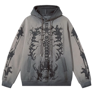 Men's Vintage Washed Zip-Up Oversized Fleece Pullover <b>Hoodie</b> with Pocket Anti-shrink XS for Autumn - Product Image 1
