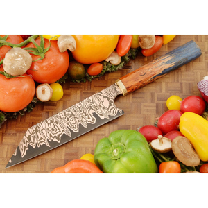 Couteau de chef Burraq personnalisé fait main en acier inoxydable, épaisseur 3,0 mm, manche en aluminium, magnifique étui, 8 pouces - Product Image 6