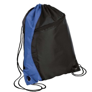 Unisex Drawstring Gym <b>Backpack</b> Black Blue Solid Color Polyester Casual Style With Zipper Closure Adjustable <b>Strap</b> Durable Light - Product Image 1