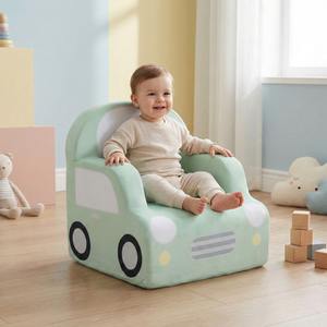 Sofá Infantil Moderno y Compacto, Tapizado en Terciopelo Ecológico, Ahorra Espacio, Espuma de Alta Densidad, Mueble para Sala de Estar - Product Image 1