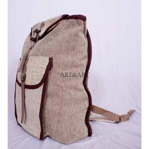 Sacs à dos pour ordinateur portable en chanvre, nouveau design, sacs durables, nouvelle arrivée, sac en coton, unisexe, multi-usages, sacs à dos de voyage - Product Image 6