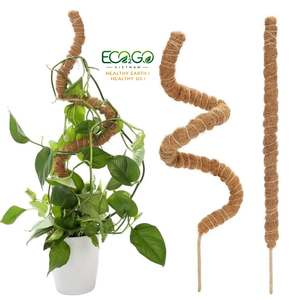 Poteau en fibre de coco – Noyau en bois robuste ou noyau en métal flexible |   Soutien naturel pour les Monstera, les Philodendron et les plantes grimpantes - Product Image 2
