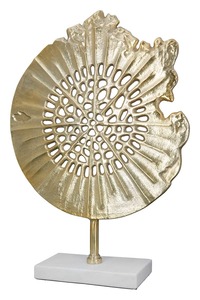 10D X 38W X 51H Handmade Gold-Plated Aluminium Foliage Sculpture Tabletop Decor Modern Art Design for Living Baptism <b>Figures</b> - Product Image 4
