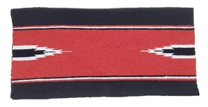 RIDIT Red Western Saddle Pad with Black White Geometric Pattern 32x32 Inch Wool Blend <b>Waterproof</b> All-Purpose Riding Accessory - Product Image 6