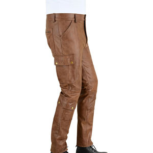 Pantalones de Cuero para Hombre, Estilo Casual, Color Sólido, Nueva Colección 2026, Pantalones de Cuero para Hombre, Estilo Urbano, Más Vendidos - Product Image 1