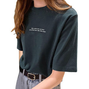 Camisetas Casuales de Lona Transpirable y Ecológica para Mujer con Estampado Digital, Spandex y Poliéster, Camiseta de Hombros Caídos para Mujer - Product Image 3