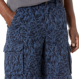 Pantalones Cortos Cargo para Hombre con Estampado Tropical Azul, Cintura Media, Cierre de Botones, Tela Oxford Transpirable, Estilo Casual - Product Image 5