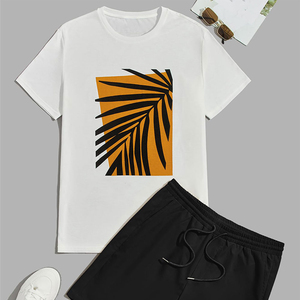 Premium Quality Men Summer <b>Set</b> T-shirt With Matching Shorts <b>Sets</b> For Men T Shirt And Short <b>Set</b> Men 100% Cotton - Product Image 3